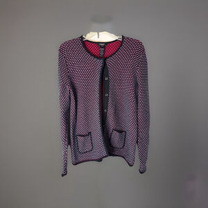 Olsen Europe Women’s Knitted Cardigan XS/4 Classic Old Money Black/red
